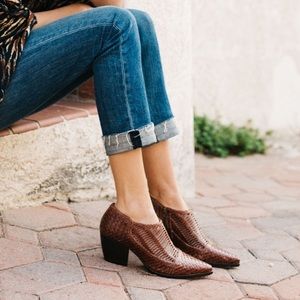 Matisse Brown Weave Vigo Woven Bootie Leather worn twice